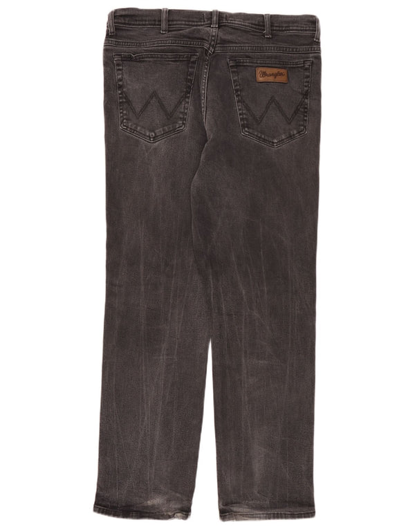 Wrangler Masculino Texas Stretch Straight Jeans W38 L32 Algodão Cinza