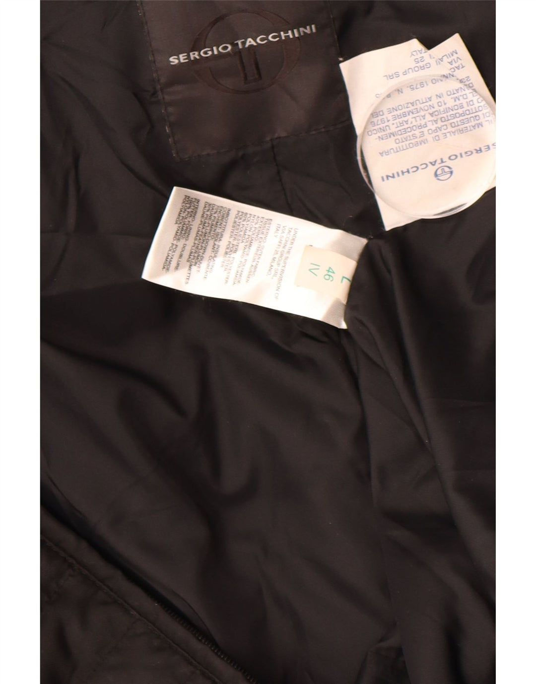 SERGIO TACCHINI Casaco feminino acolchoado com capuz UK 16 grande poliamida preta