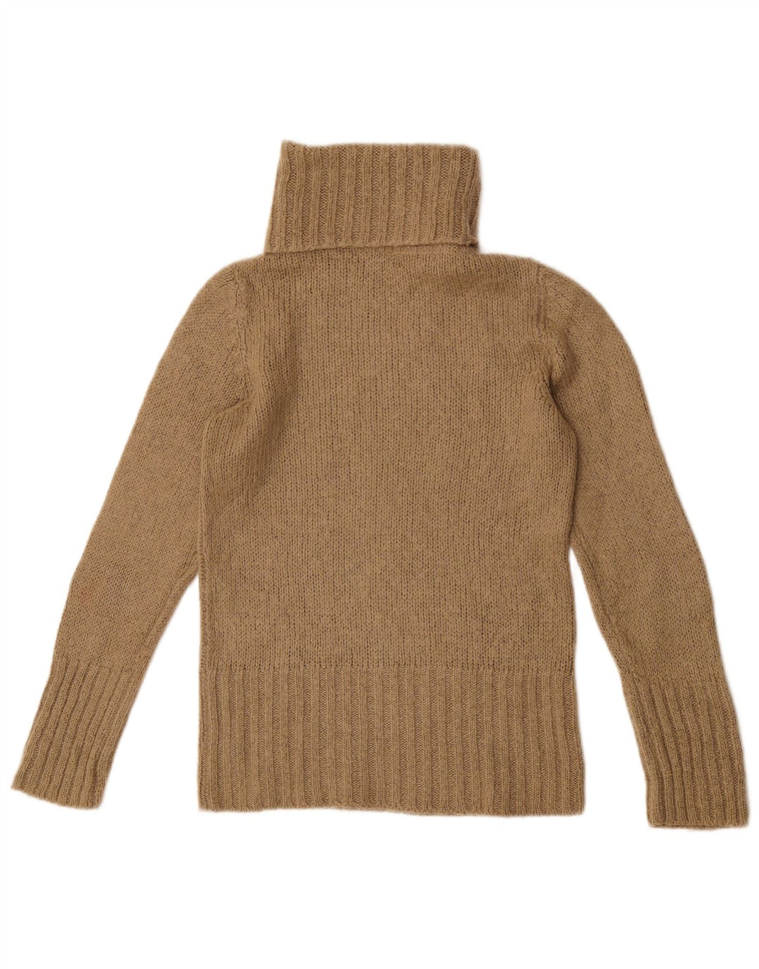 Suéter feminino Massimo Dutti com gola redonda Reino Unido 12 acrílico bege médio