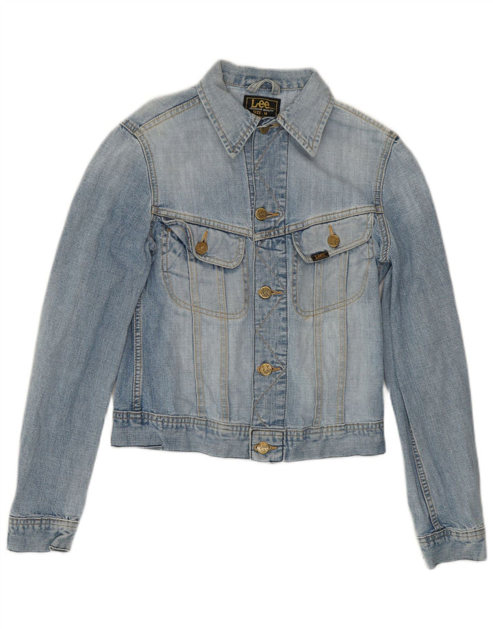 Jaqueta jeans feminina Lee UK 12 algodão azul médio