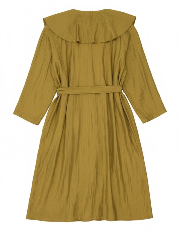 Sobretudo oversized feminino vintage UK 14 poliéster cáqui médio