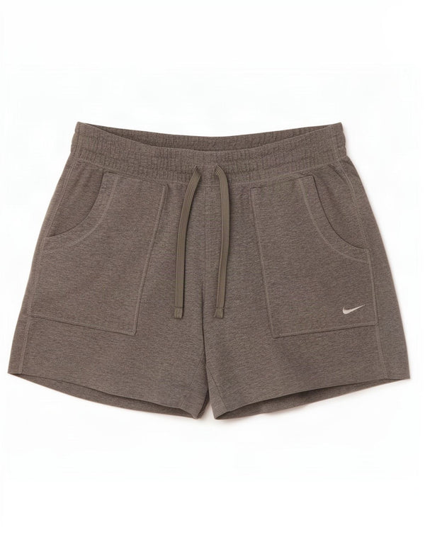 Shorts esportivos femininos Nike UK 12/14 cinza médio algodão