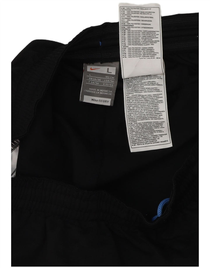 Shorts esportivos masculinos Nike grande poliéster colorblock preto