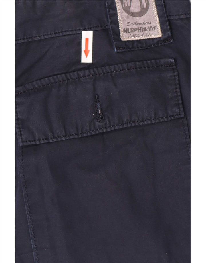 Murphy & Nye Mens Regular Cargo Shorts Grande W36 Azul Marinho Algodão