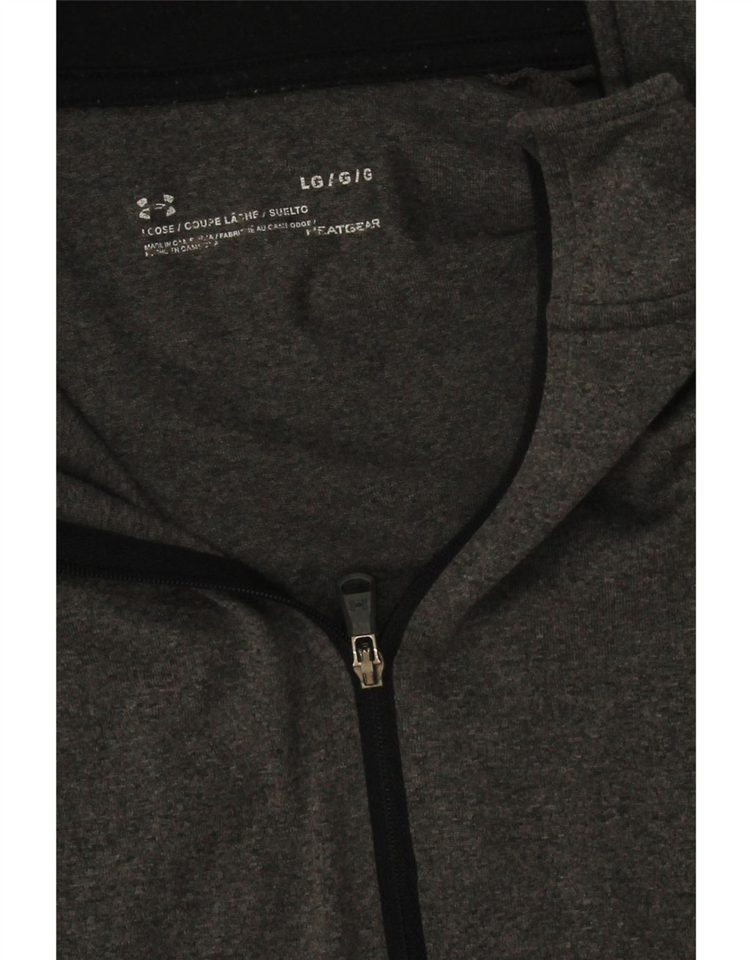 Under Armour Mens Zip Neck Pullover Treino Top Grande Poliéster Cinza