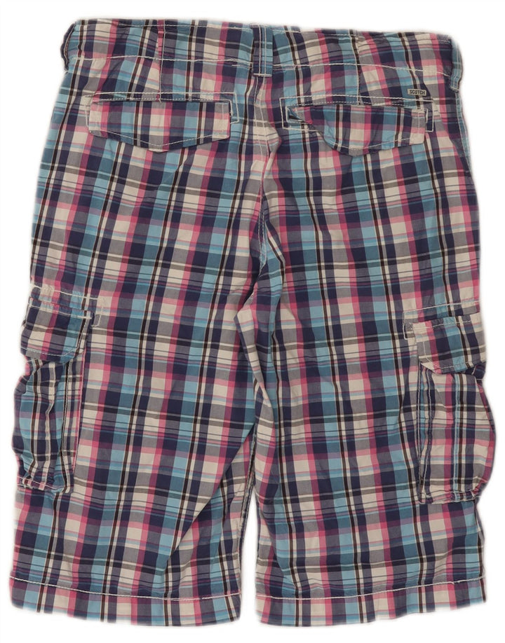 Shorts cargo masculino Scotch & Soda 15-16 anos W30 algodão xadrez multicolorido