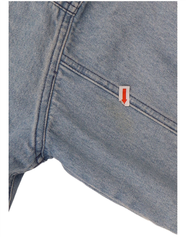 Jaqueta jeans gráfica vintage para meninos 11-12 anos grande algodão azul