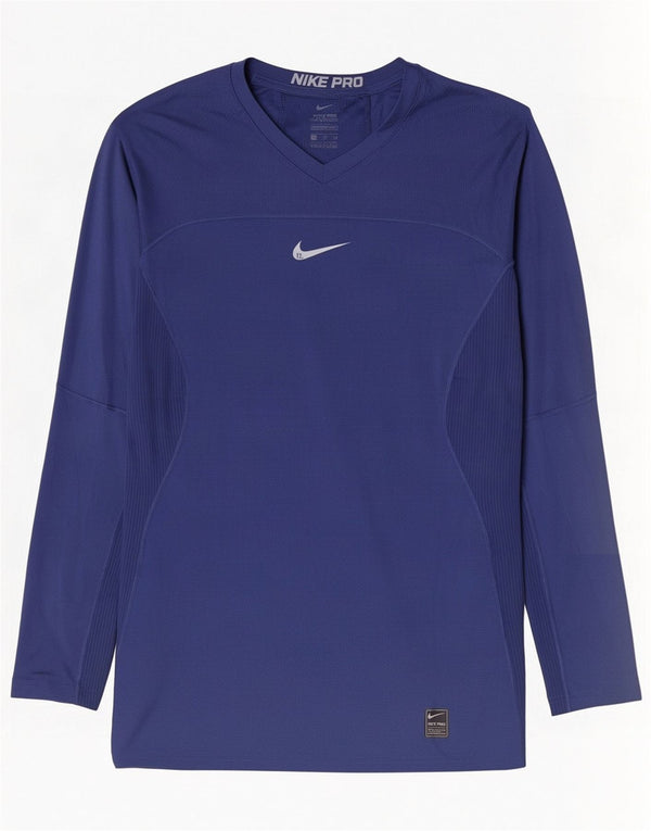 Nike Mens Dri Fit Top Manga Longa XL Azul Marinho Poliéster