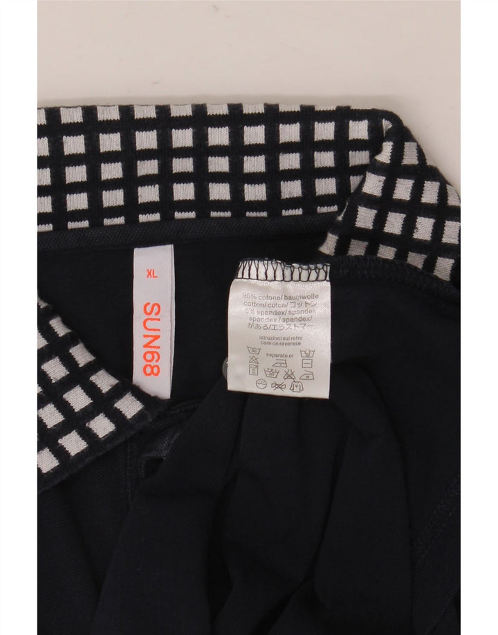 Camisa polo masculina Sun68 XL azul marinho algodão