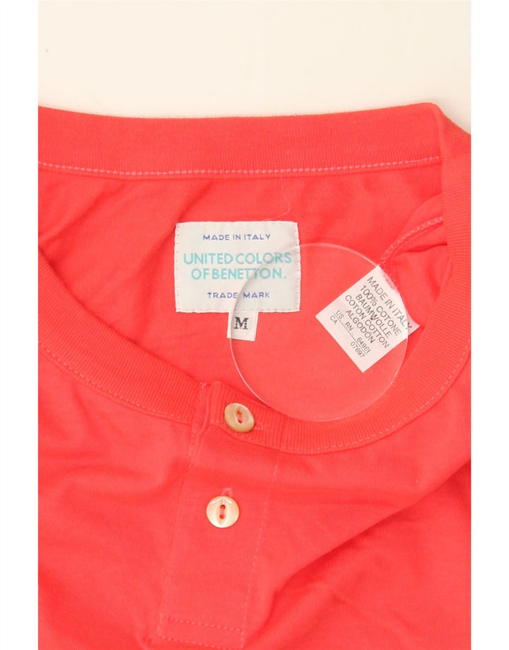 BENETTON Mens T-Shirt Top Medium Pink Cotton Vintage Benetton and Second-Hand Benetton from Messina Hembry 