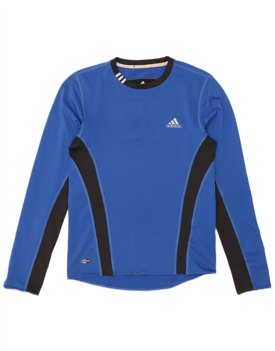 Adidas Masculino Climacool Top Manga Longa Pequeno Azul Colorblock Poliéster