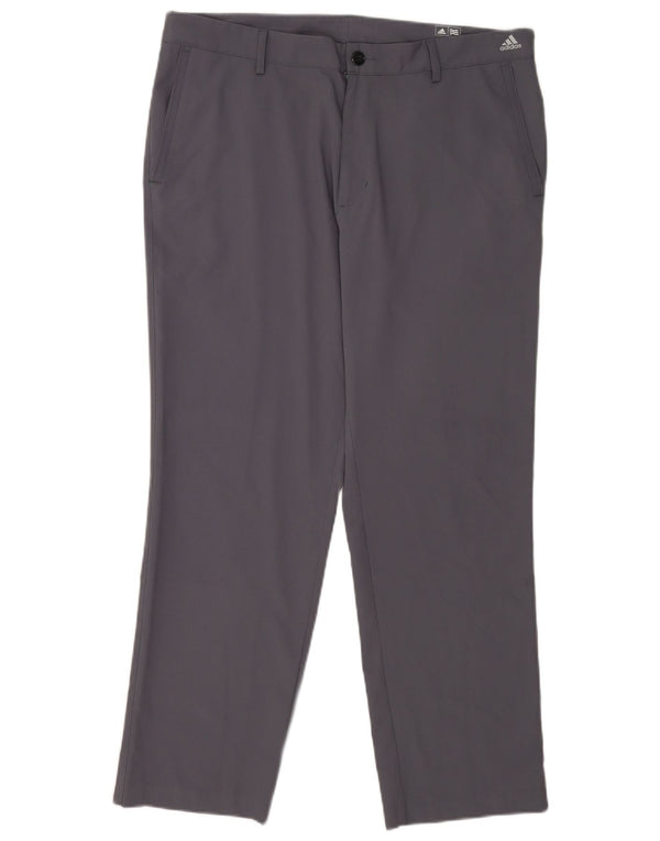 Adidas Mens Golf Straight Chino Calças W36 L30 Cinza Poliéster