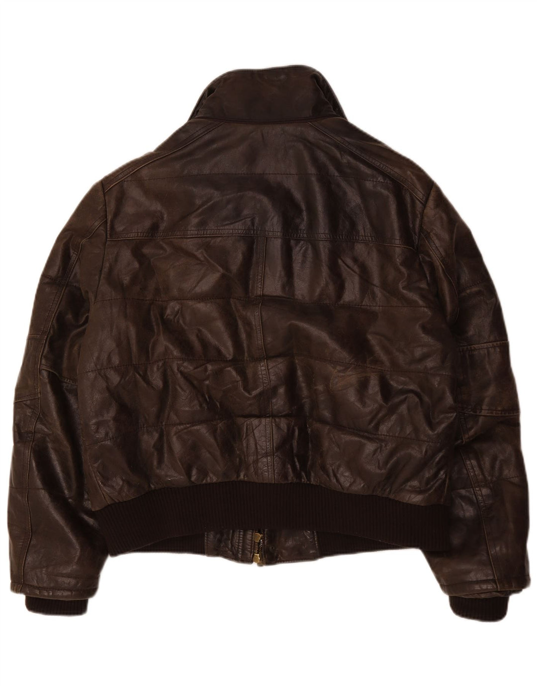 Jaqueta de couro bomber masculina vintage IT 54 2XL couro marrom