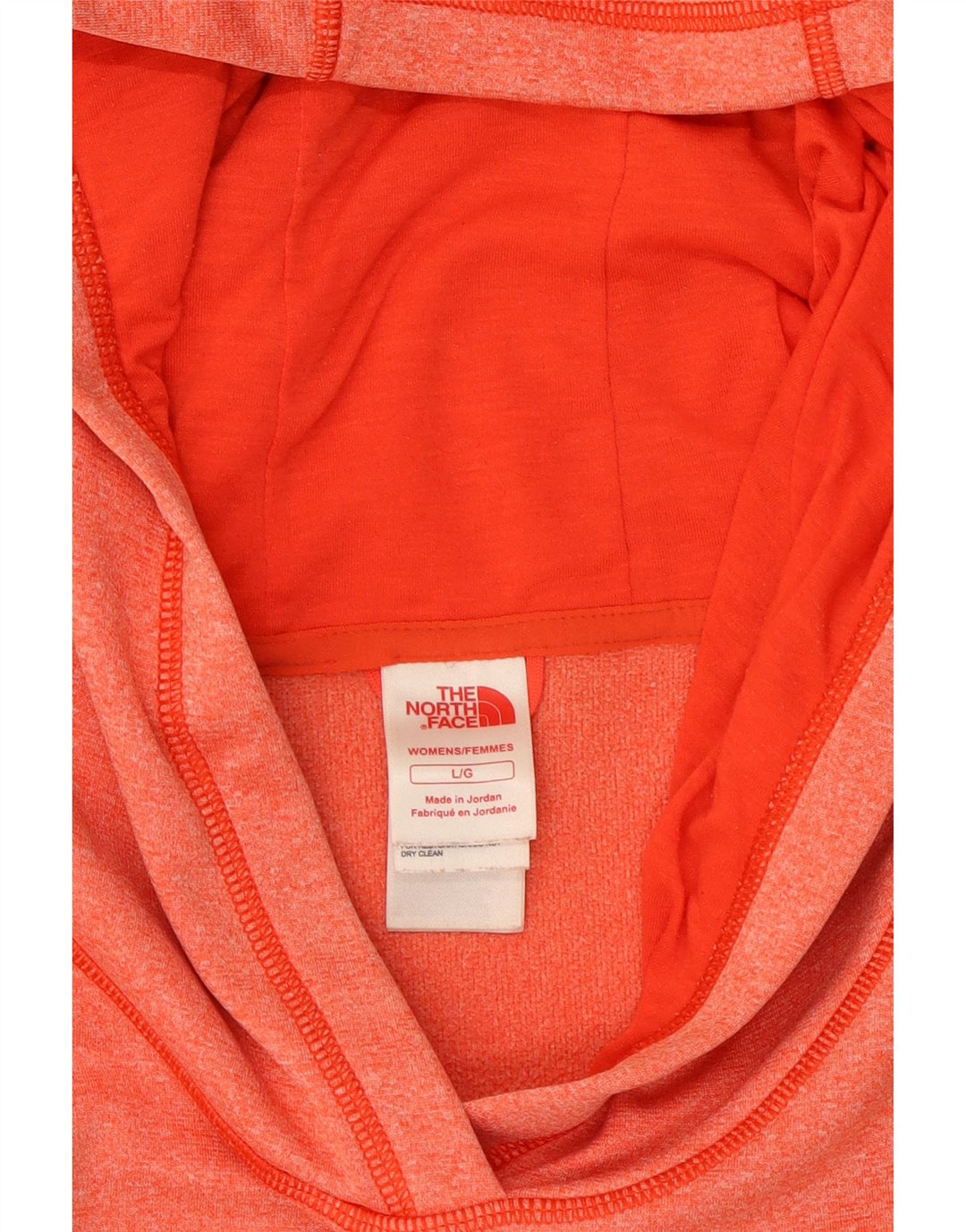Jumper feminino com capuz gráfico THE NORTH FACE Reino Unido 14 grande poliéster laranja
