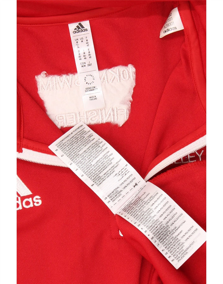 ADIDAS Womens Aeroready Graphic Pullover Treino Top Reino Unido 12/14 Médio Vermelho