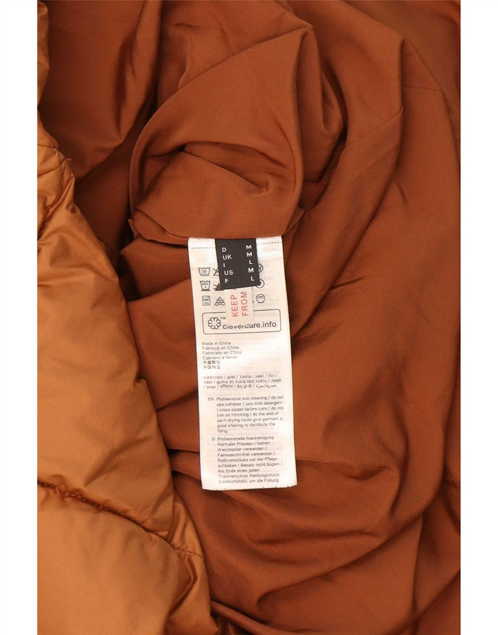Esprit feminino longline acolchoado gilet UK 14 poliéster marrom médio