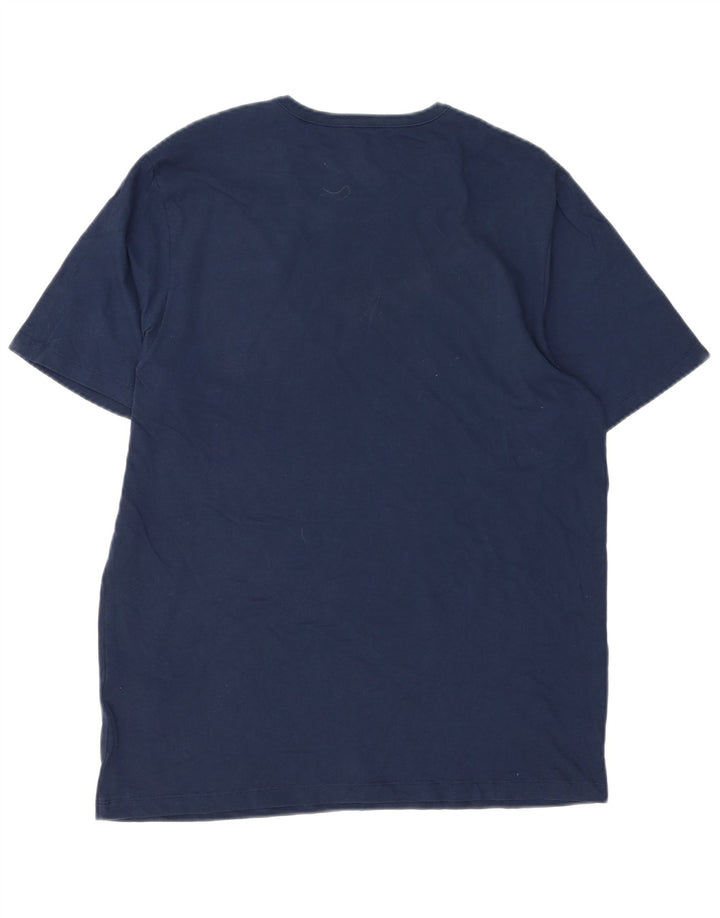 Camiseta masculina Hugo Boss grande algodão azul marinho