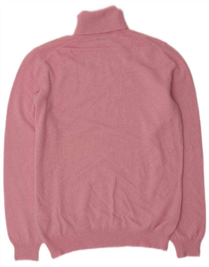 Suéter feminino Benetton com gola redonda Reino Unido 16 grande lã rosa