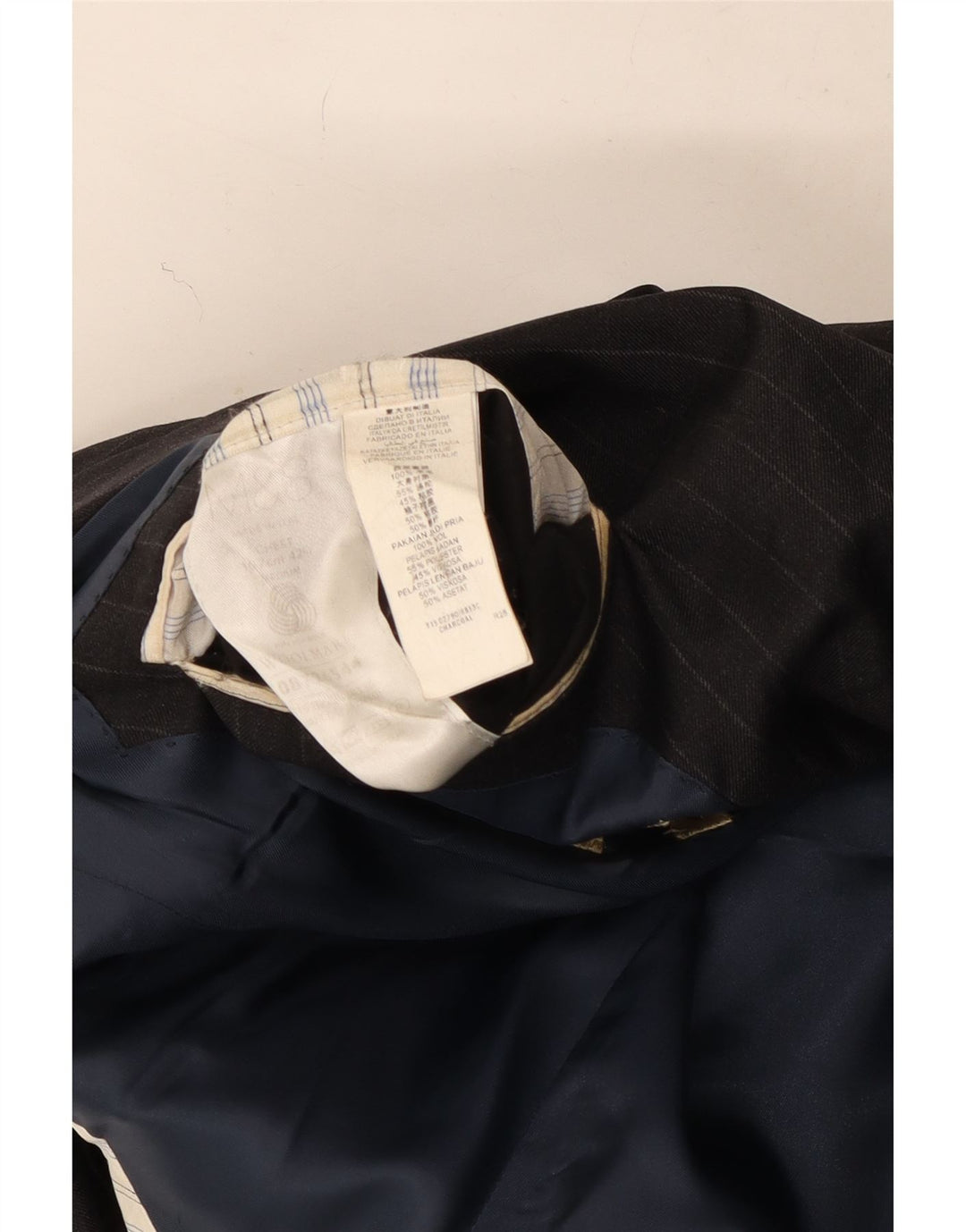 Jaqueta blazer masculina de 2 botões Marks & Spencer Reino Unido 42 lã listrada cinza grande