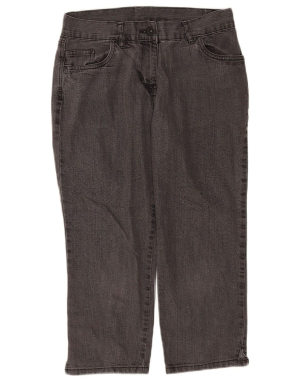 Calça jeans feminina Marks & Spencer UK 10 pequena W28 L21 algodão preto
