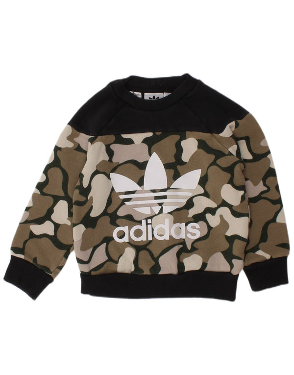 ADIDAS Baby Boys Graphic Sweatshirt Jumper 18-24 Meses Caqui Camuflagem