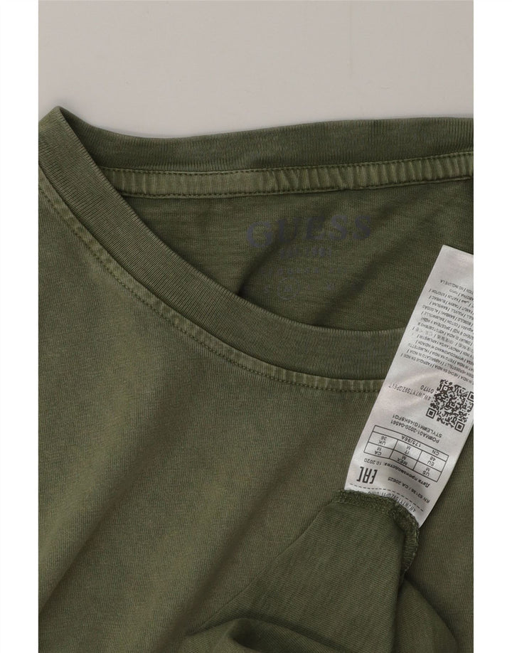 Camiseta masculina GUESS UK 36 algodão verde pequeno