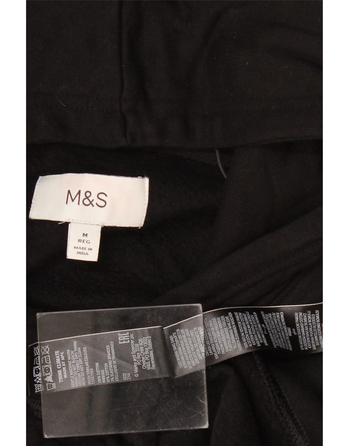 Suéter masculino com capuz Marks & Spencer médio algodão preto