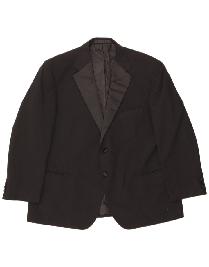 Jaqueta blazer masculina de 2 botões Marks & Spencer Reino Unido 46 XL preto colorblock