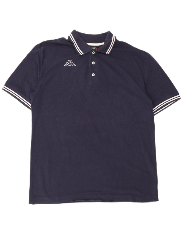 Camisa polo masculina Kappa XL algodão listrado azul marinho