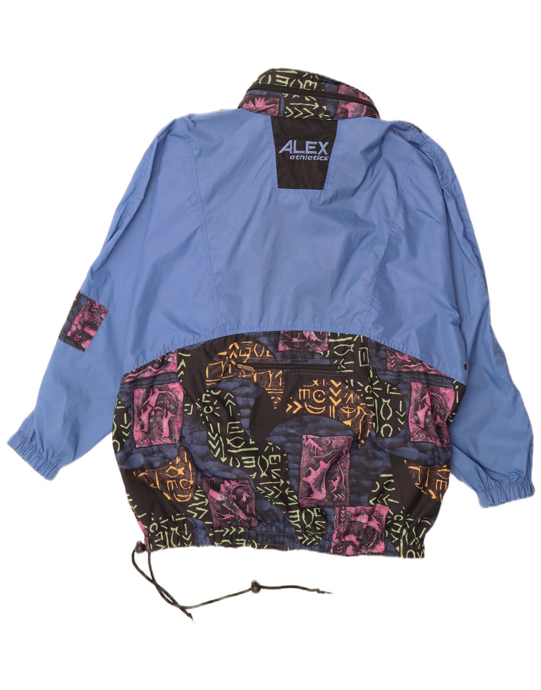 Jaqueta Anorak masculina ALEX ATLETIS Reino Unido 40 grande poliamida geométrica azul