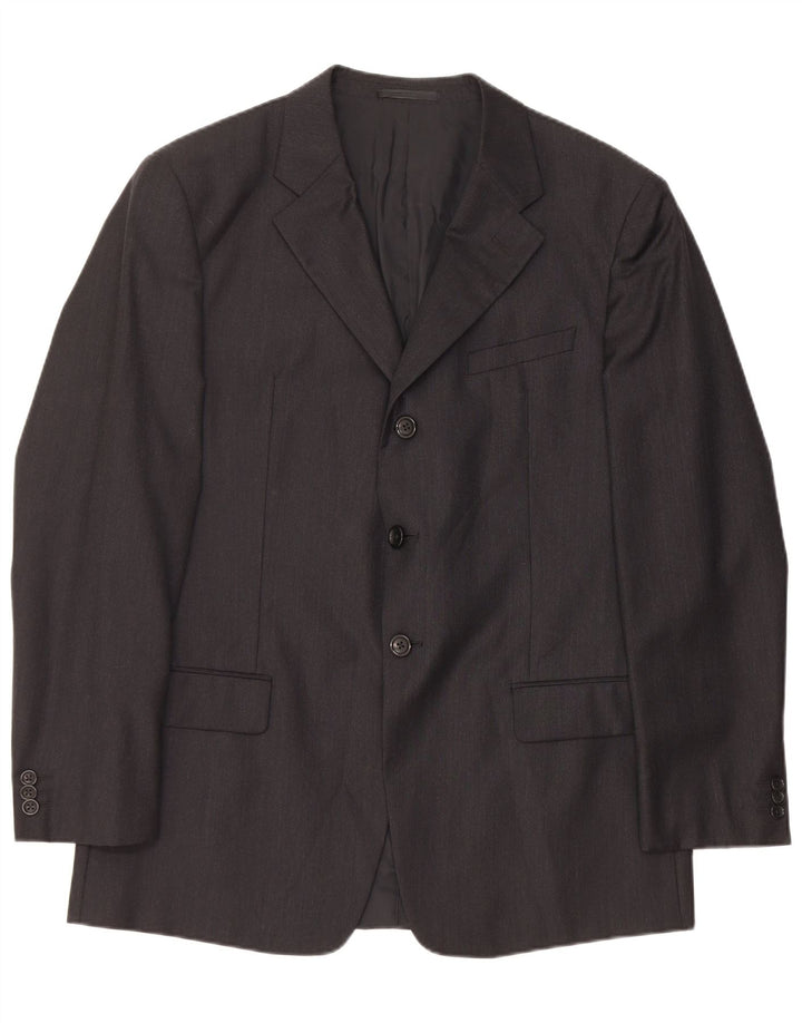 ARMANI COLLEZIONI Jaqueta blazer masculina de 3 botões IT 52 XL lã preta