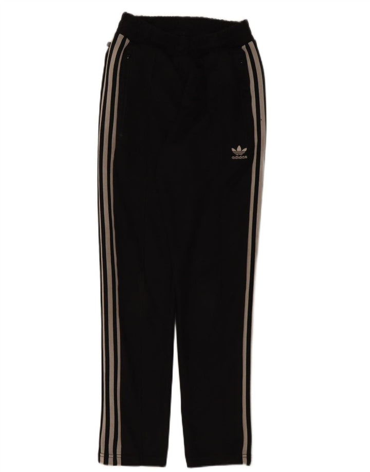 Calça de treino masculina Adidas pequena de algodão preto