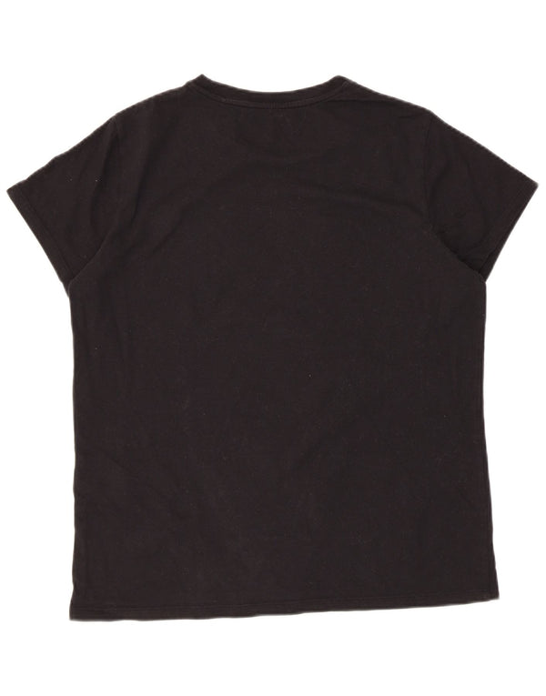 Camiseta feminina gráfica Levi's UK 14 grande algodão preto