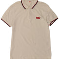 Camisa polo masculina Levi's de algodão listrado branco médio
