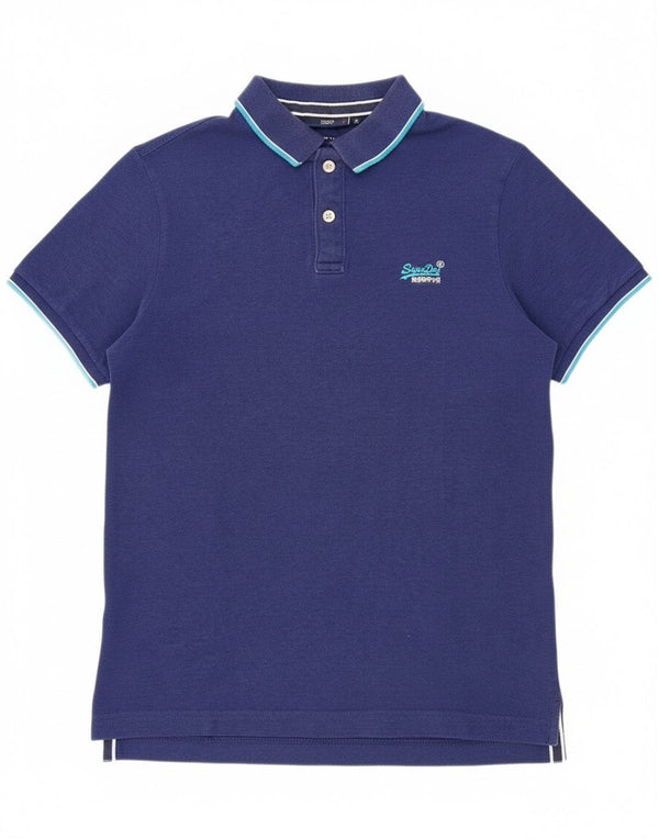 Camisa polo masculina Superdry grande algodão azul