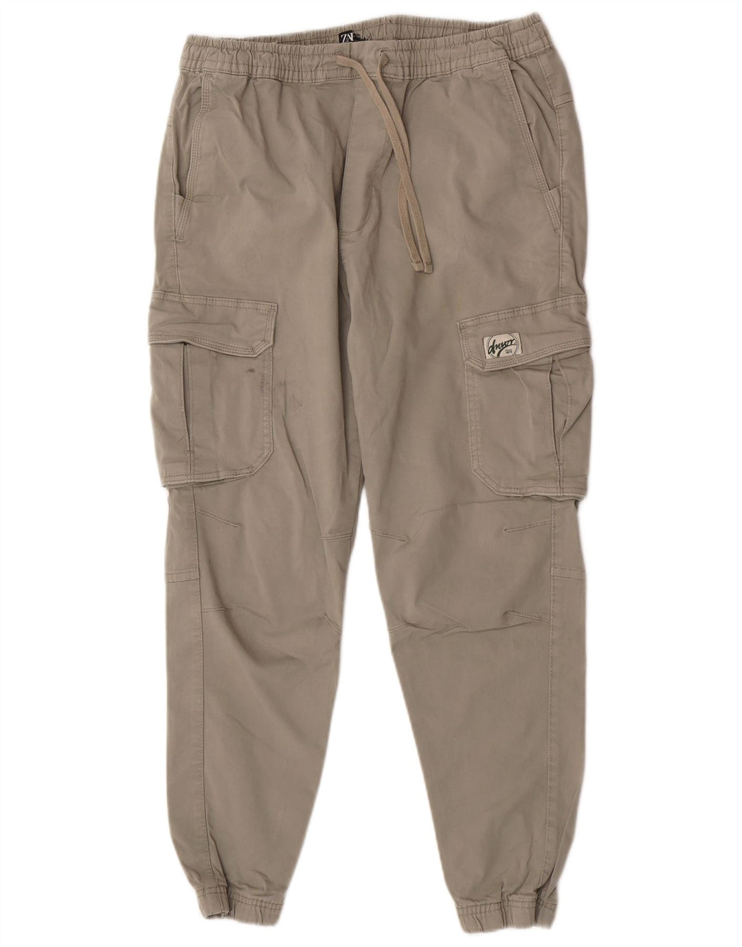 Zara Mens Joggers Cargo Calças W30 L27 Algodão Cinza