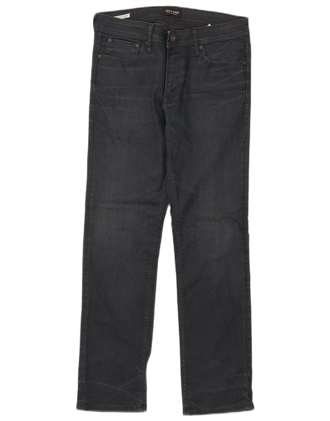 Jack & Jones Mens Clark Slim Jeans W32 L29 Azul Marinho Algodão