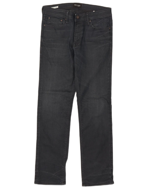Jack & Jones Mens Clark Slim Jeans W32 L29 Azul Marinho Algodão