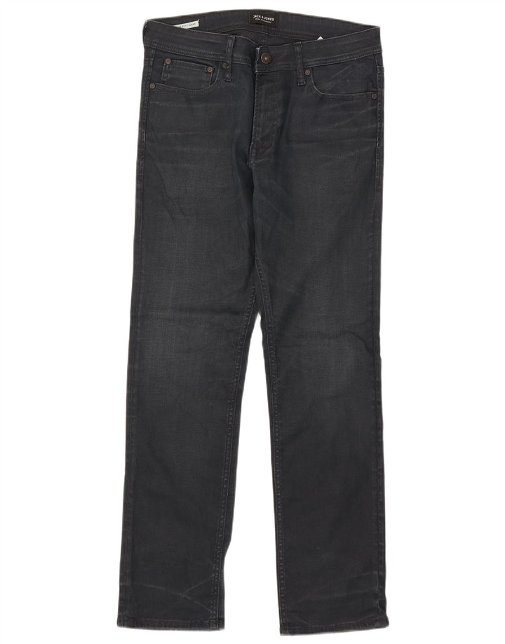 Jack & Jones Mens Clark Slim Jeans W32 L29 Azul Marinho Algodão