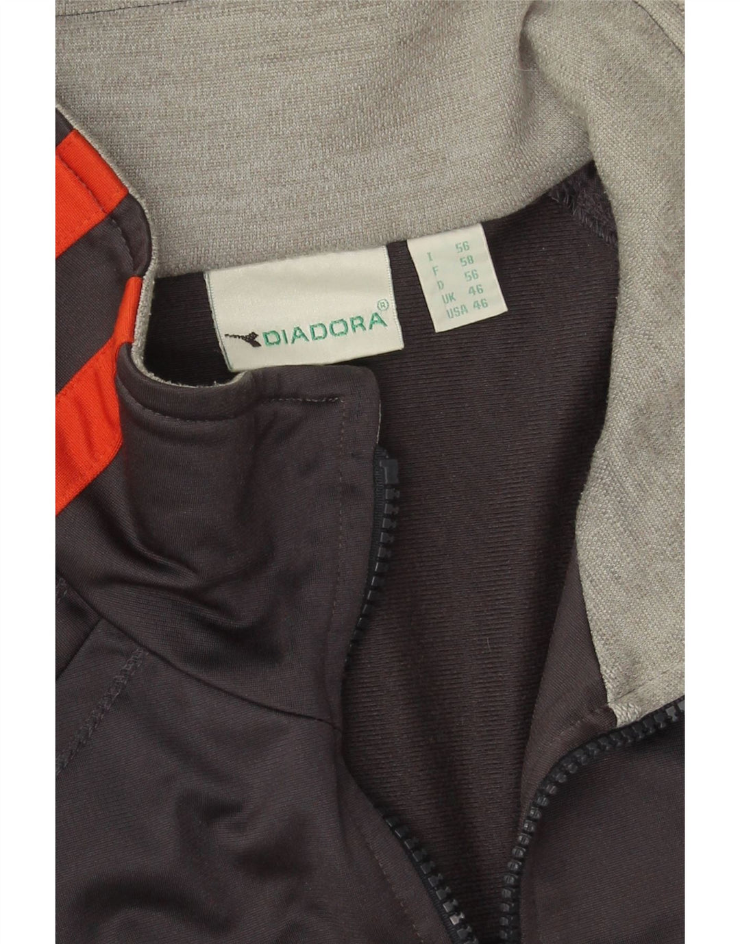 Diadora Mens Tracksuit Top Jacket UK 46 2XL Cinza Colourblock Poliéster
