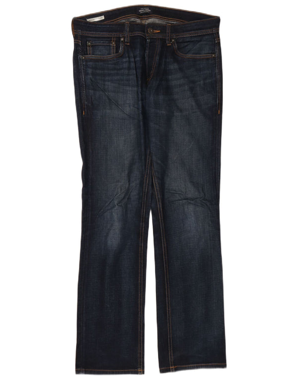 Jack & Jones Mens Clark Regular Fit Straight Jeans W31 L32 Azul Algodão