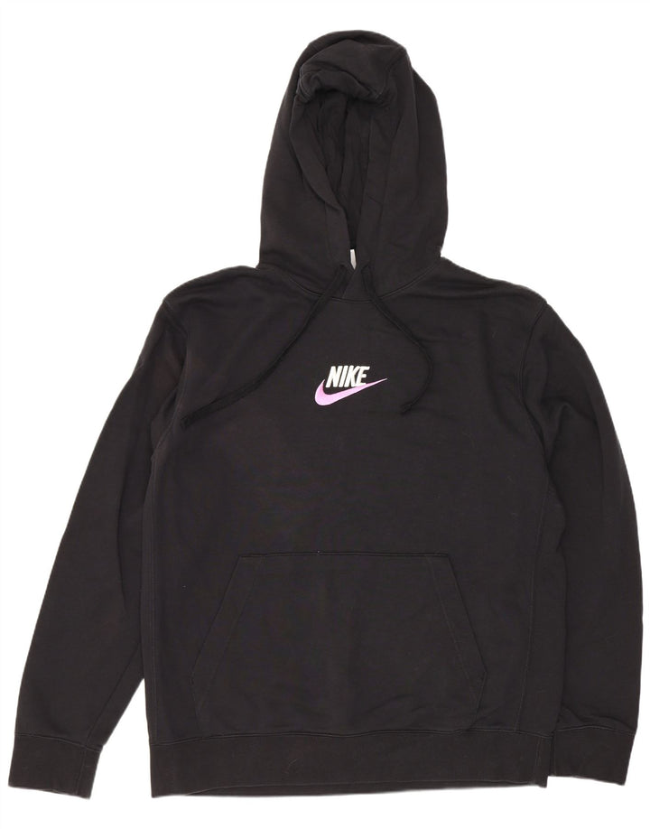 Nike Mens Hoodie Jumper Grande Algodão Preto
