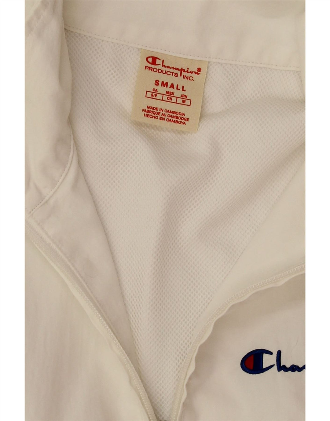Champion masculino pulôver agasalho jaqueta pequena poliamida branca