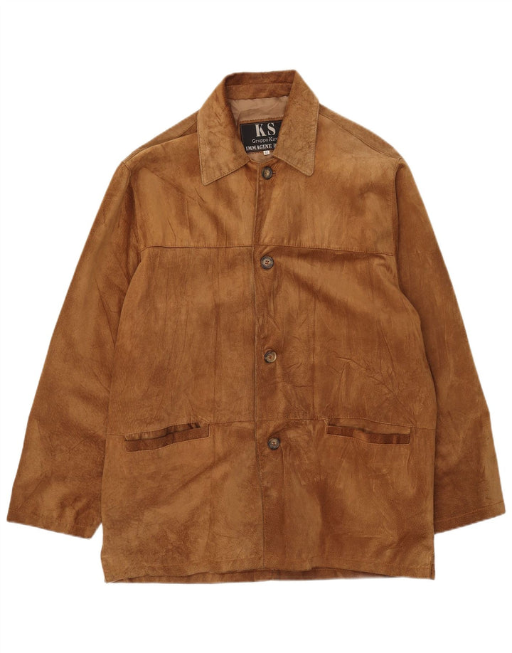 Jaqueta masculina vintage de camurça IT 52 XL couro marrom