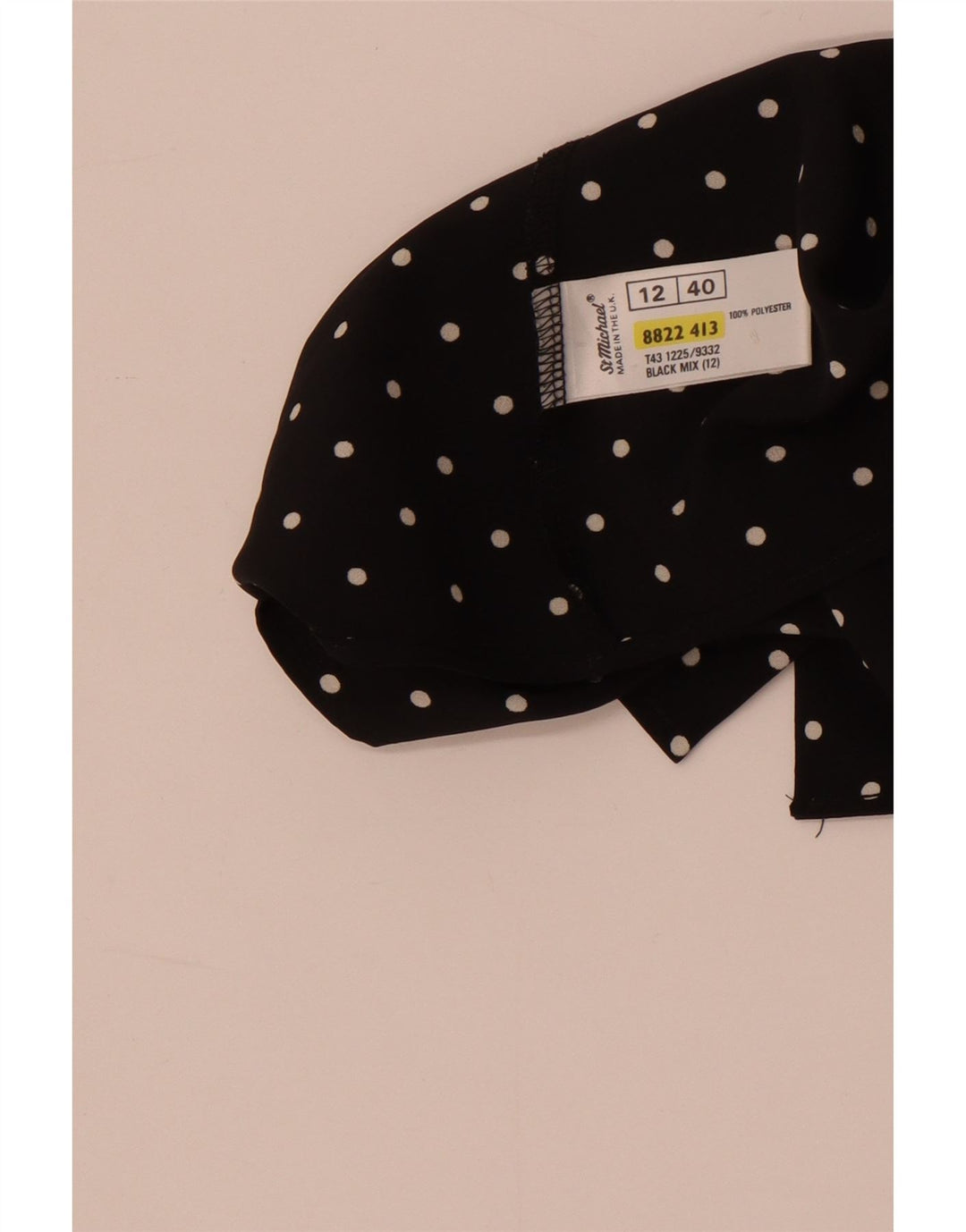 Blusa feminina de manga curta St Michael Reino Unido 12 médio preto manchado