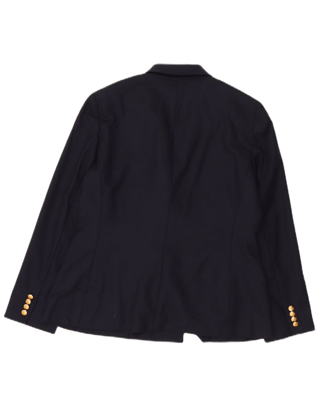 Jaqueta blazer feminina Chaps com peito duplo EUA 14 XL lã azul marinho