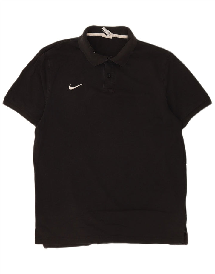 Camisa polo masculina Nike média preta algodão