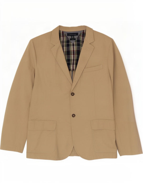 Tommy Hilfiger Mens trim fit 2 Button Blazer Jacket Reino Unido 40 Grande Bege