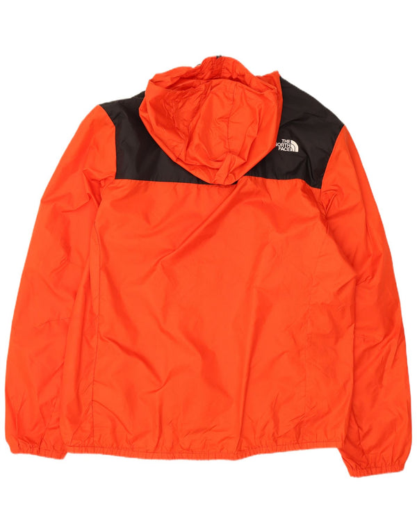 Jaqueta de chuva masculina com capuz The North Face UK 40 grande bloco colorido laranja