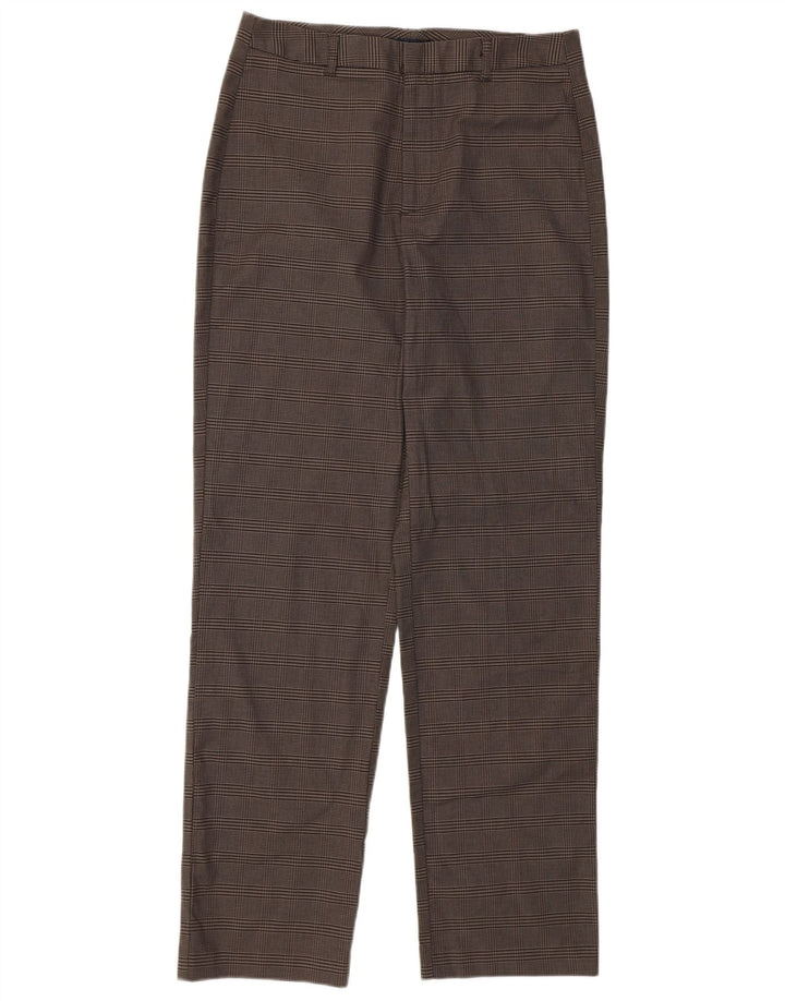 Calça feminina Dockers reta casual W28 L30 marrom houndstooth